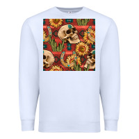 White western skull aztec seamless pattern Premium Sweatshirt - BundleAndBundleShop
