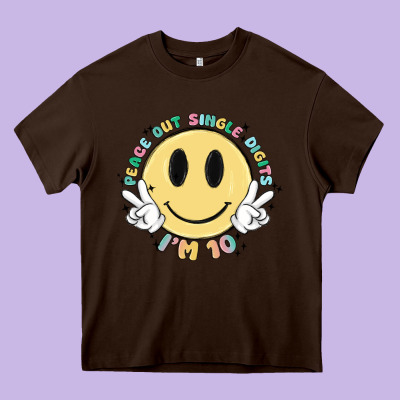 Peace Out Single Digits Im 10 Heavy Core Tee Designed By Maliassmallbusiness