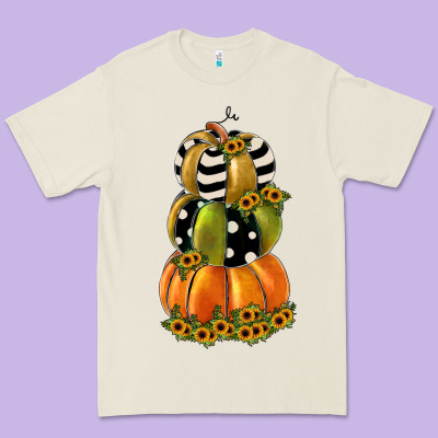 Pumpkin Polka Dot, Sunflower Premium Tee Designed By Jahusdesignshop
