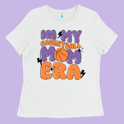 In My Basketball Mom Era Ladies Tee Designed By Maliassmallbusiness