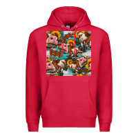 Cardinal cow with aztec and sunflowers seamless pattern Premium Hoodie - FaDigitalArtStudio