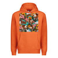 Carrot cow with aztec and sunflowers seamless pattern Premium Hoodie - FaDigitalArtStudio