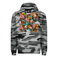Slate Camo cow with aztec and sunflowers seamless pattern Premium Hoodie - FaDigitalArtStudio