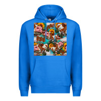 True Royal cow with aztec and sunflowers seamless pattern Premium Hoodie - FaDigitalArtStudio