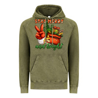 Vintage Olive stay merry and bright peace hand Vintage Hoodie - Jasminsmagicworld