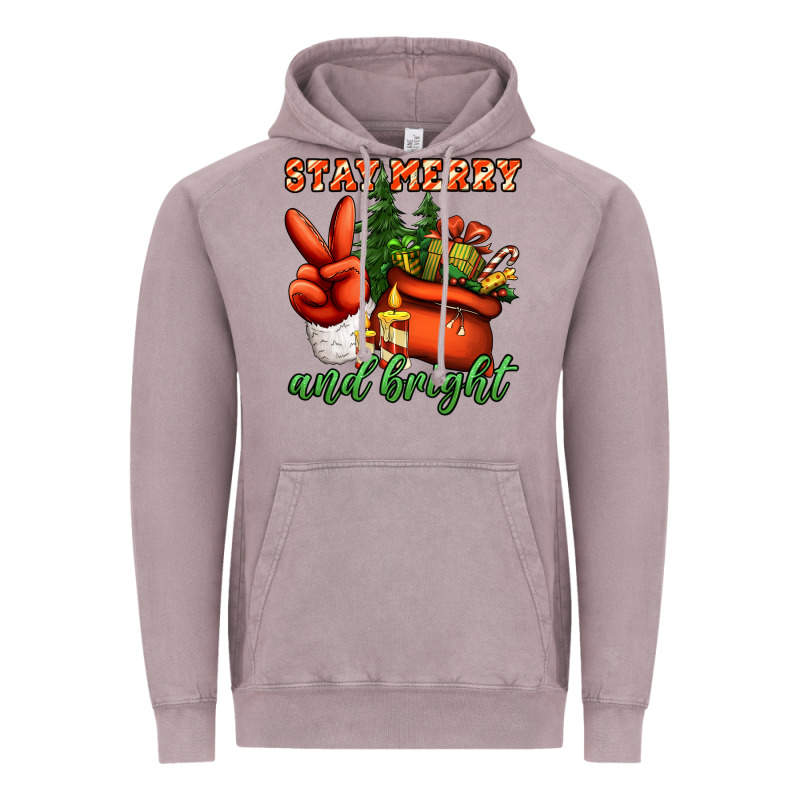 Stay Merry And Bright Peace Hand Vintage Hoodie by Jasminsmagicworld | Teevron
