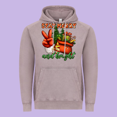 Stay Merry And Bright Peace Hand Vintage Hoodie Designed By Jasminsmagicworld
