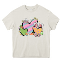 Cream easter hearts Heavy Core Tee - MaliasSmallBusiness