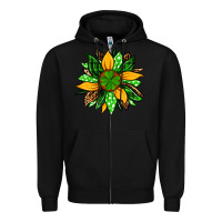 Black St. Patrick's sunflower Zipper Hoodie - OliviaCreatesArt