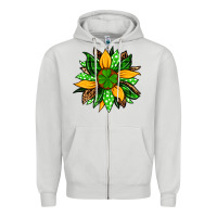Dove Grey St. Patrick's sunflower Zipper Hoodie - OliviaCreatesArt