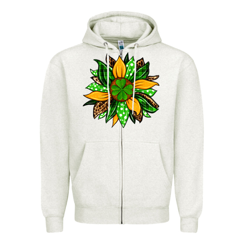 St. Patrick's Sunflower Zipper Hoodie by OliviaCreatesArt | Teevron