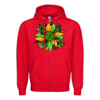 Red St. Patrick's sunflower Zipper Hoodie - OliviaCreatesArt