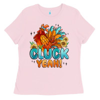 Bubblegum Pink cluck yeah Ladies Tee - MaliasSmallBusiness