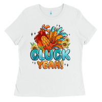 White cluck yeah Ladies Tee - MaliasSmallBusiness
