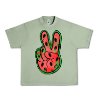 Oil Green watermelon peace sign Urban Heavy Tee - Jasminsmagicworld