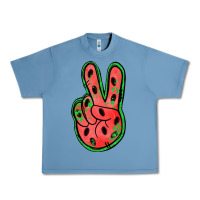Pebble Blue watermelon peace sign Urban Heavy Tee - Jasminsmagicworld