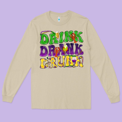 Drink Drank Drunk Long Sleeve Tee Designed By Nancycooperartshop