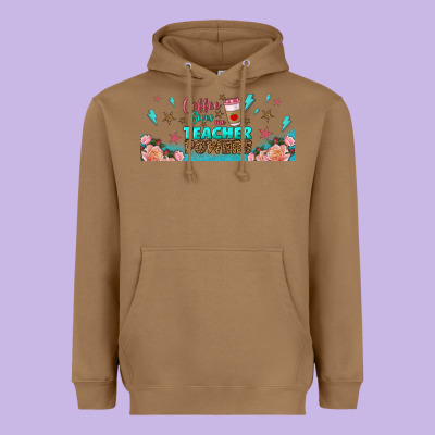 Coffe Gives Me Teacher Powers Libbey Glass Heavyweight Hoodie Designed By Bundleandbundleshop