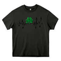 Asphalt shamrock heartbeat Heavy Core Tee - MaliasSmallBusiness