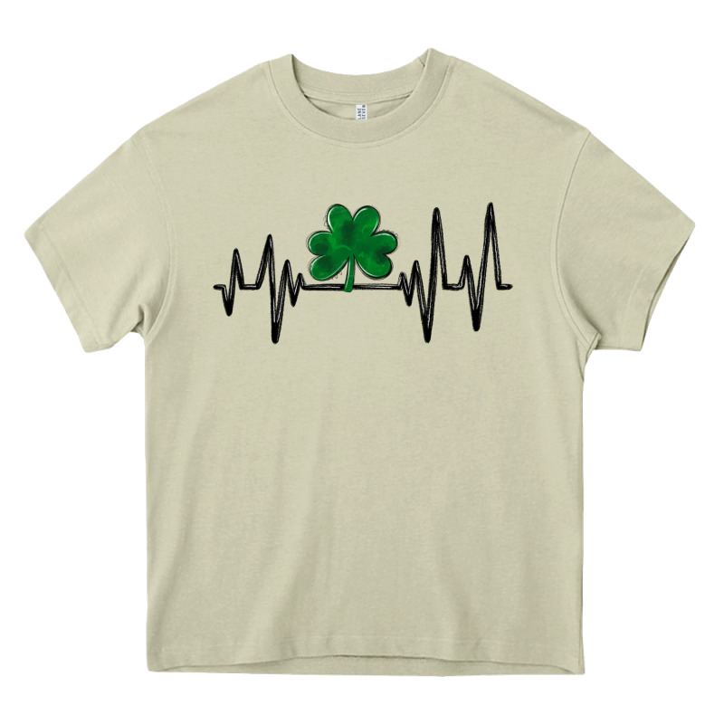 Shamrock Heartbeat Heavy Core Tee by MaliasSmallBusiness | Teevron