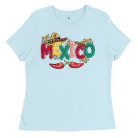 Baby Blue mexico Ladies Tee - MaliasSmallBusiness