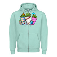 Seafoam Easter Day Baseball Easter sports carrots Zipper Hoodie - OliviaCreatesArt