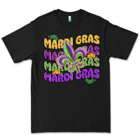Black mardi gras with fleur de lis Premium Tee - MaliasSmallBusiness