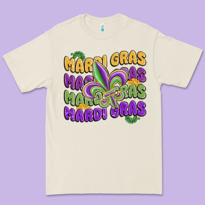 Mardi Gras With Fleur De Lis Premium Tee Designed By Maliassmallbusiness