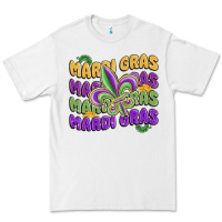 White mardi gras with fleur de lis Premium Tee - MaliasSmallBusiness