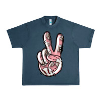 Midnight Navy baseball peace sign Urban Heavy Tee - Jasminsmagicworld