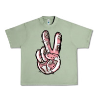 Oil Green baseball peace sign Urban Heavy Tee - Jasminsmagicworld
