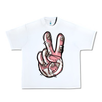 White baseball peace sign Urban Heavy Tee - Jasminsmagicworld