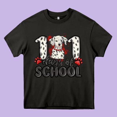 101 Days Of School Heavy Core Tee Designed By Maliassmallbusiness