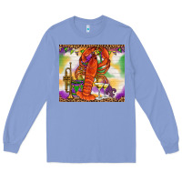Colony Blue Mardi Gras crawfish Long Sleeve Tee - NancyCooperArtShop