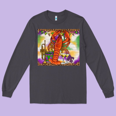 Mardi Gras Crawfish Long Sleeve Tee Designed By Nancycooperartshop