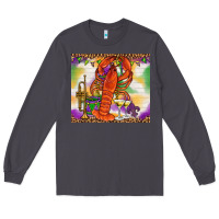 Smoke Mardi Gras crawfish Long Sleeve Tee - NancyCooperArtShop