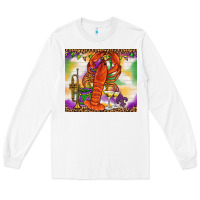 White Mardi Gras crawfish Long Sleeve Tee - NancyCooperArtShop