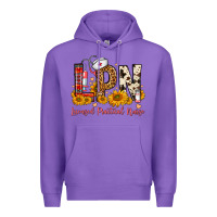 Purple Western Lpn Licensed Practical Nurse Premium Hoodie - FaDigitalArtStudio