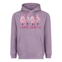 Lavender Merry Christmas Trees Heavyweight Hoodie - FaDigitalArtStudio