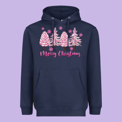 Merry Christmas Trees Heavyweight Hoodie Designed By Fadigitalartstudio
