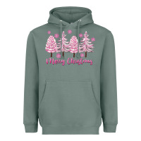 Sage Merry Christmas Trees Heavyweight Hoodie - FaDigitalArtStudio