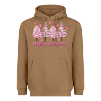 Toasted Coconut Merry Christmas Trees Heavyweight Hoodie - FaDigitalArtStudio