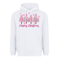 White Merry Christmas Trees Heavyweight Hoodie - FaDigitalArtStudio