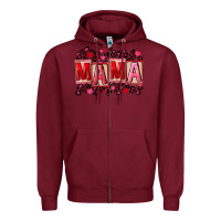 Burgundy Pink leopard mama Zipper Hoodie - FaDigitalArtStudio