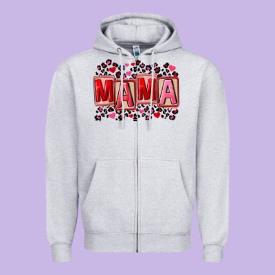 Pink Leopard Mama Zipper Hoodie Designed By Fadigitalartstudio