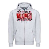 Heather Grey Pink leopard mama Zipper Hoodie - FaDigitalArtStudio