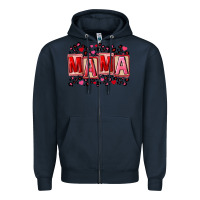Navy Pink leopard mama Zipper Hoodie - FaDigitalArtStudio