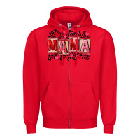 Red Pink leopard mama Zipper Hoodie - FaDigitalArtStudio