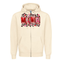 Sandshell Pink leopard mama Zipper Hoodie - FaDigitalArtStudio