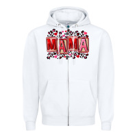 White Pink leopard mama Zipper Hoodie - FaDigitalArtStudio